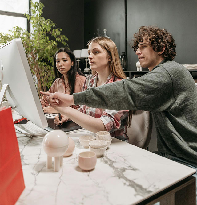 people working on computer